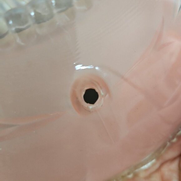 Vintage Pink Starburst Ceiling Shade Frosted Glass Light Fixture Cover 3 Hole - Picture 8 of 16